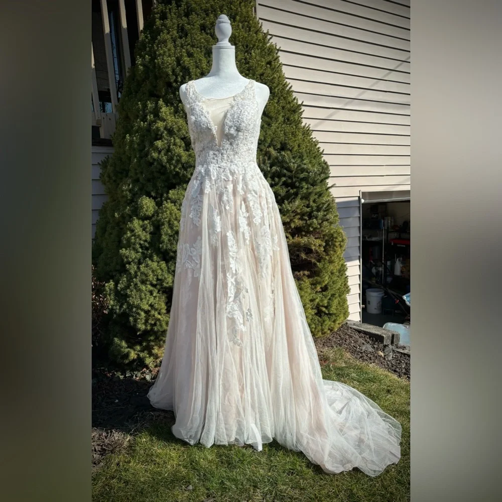 OLEG CASSINI - Ivory Wedding Dress - purchased 2022 - Picture 2 of 6